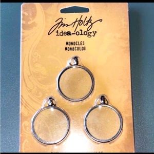Tim Holtz idea-ology Monocles -3 glass round monocles